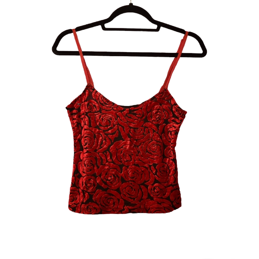 Velvet Lace Loungewear Set, SM, Red and Mesh